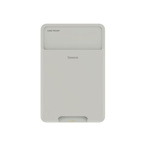 Baseus Mobile Phone Back Stick Silicone Card Bag(Light Grey)