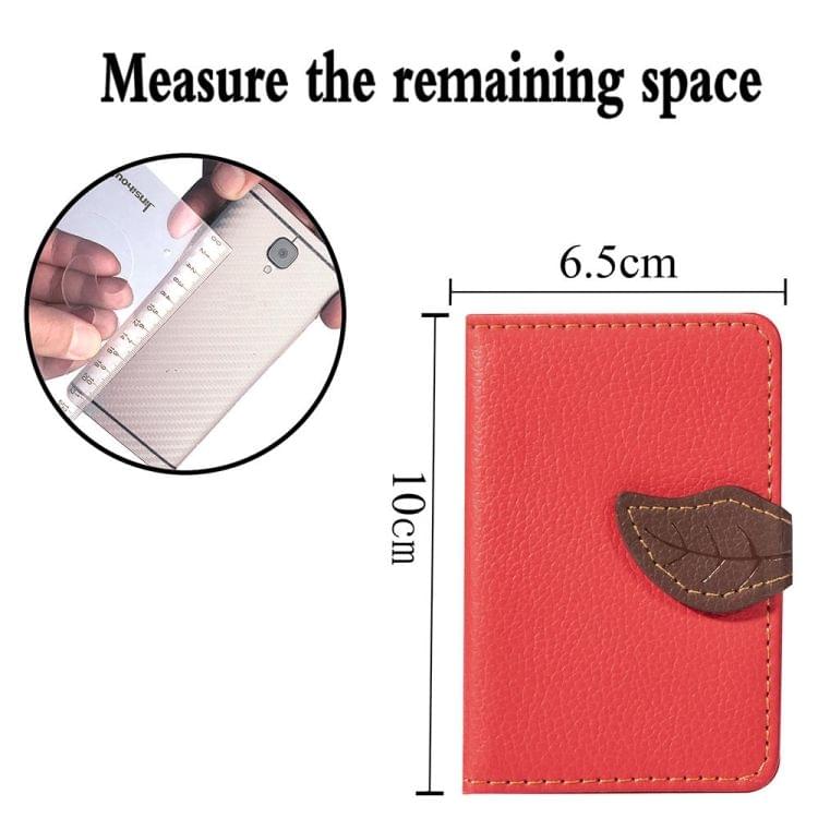 Mobile Phone Universal Leaf multi-function Card Slot & Wallet & Holder & Photo Frame (Blue)
