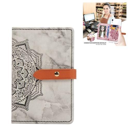 Mobile Phone Universal Thin Buckled Mandala Card Slot & Wallet & Holder & Photo Frame (Black)