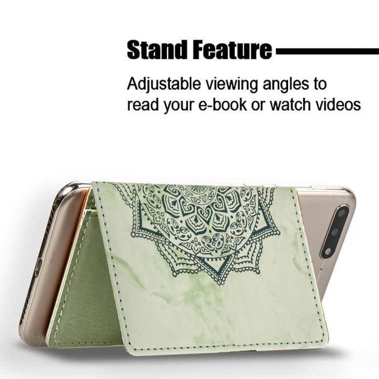 Mobile Phone Universal Thin Buckled Mandala Card Slot & Wallet & Holder & Photo Frame (Black)