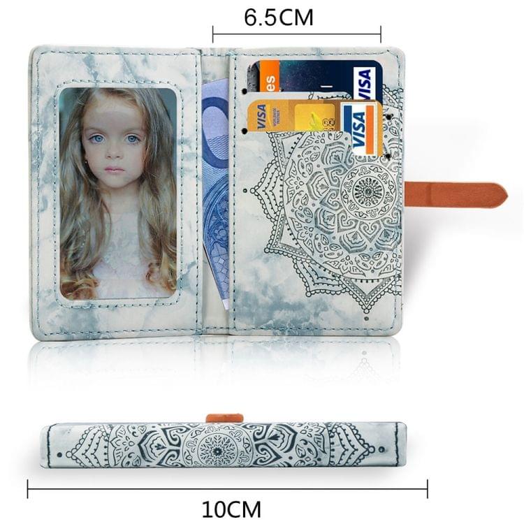 Mobile Phone Universal Thin Buckled Mandala Card Slot & Wallet & Holder & Photo Frame (Black)