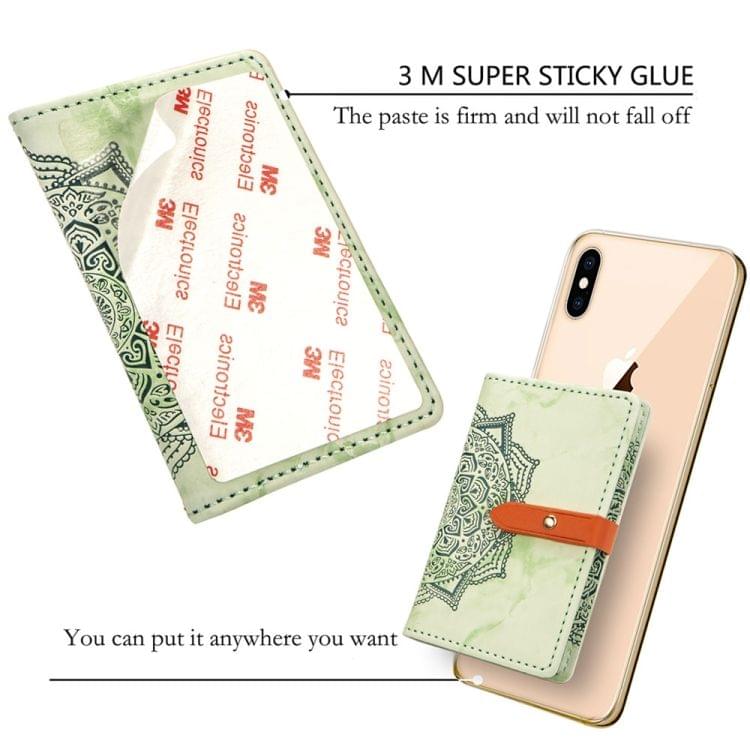 Mobile Phone Universal Thin Buckled Mandala Card Slot & Wallet & Holder & Photo Frame (Black)