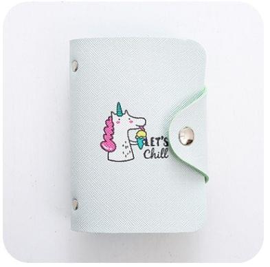 20-Bits Large Capacity Cartoon Pattern Bank Card Package Card Holder Anti-degrosion(unicorn)