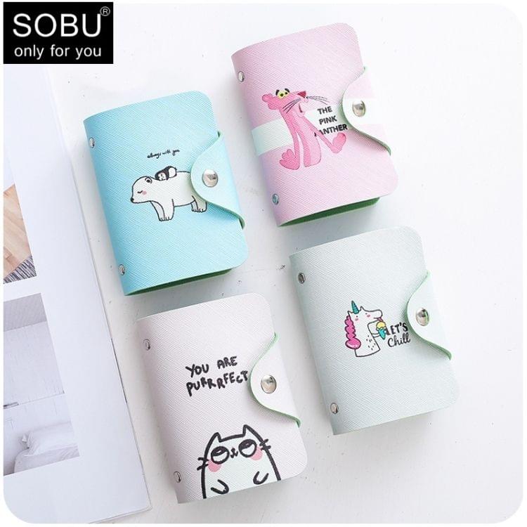 20-Bits Large Capacity Cartoon Pattern Bank Card Package Card Holder Anti-degrosion(unicorn)