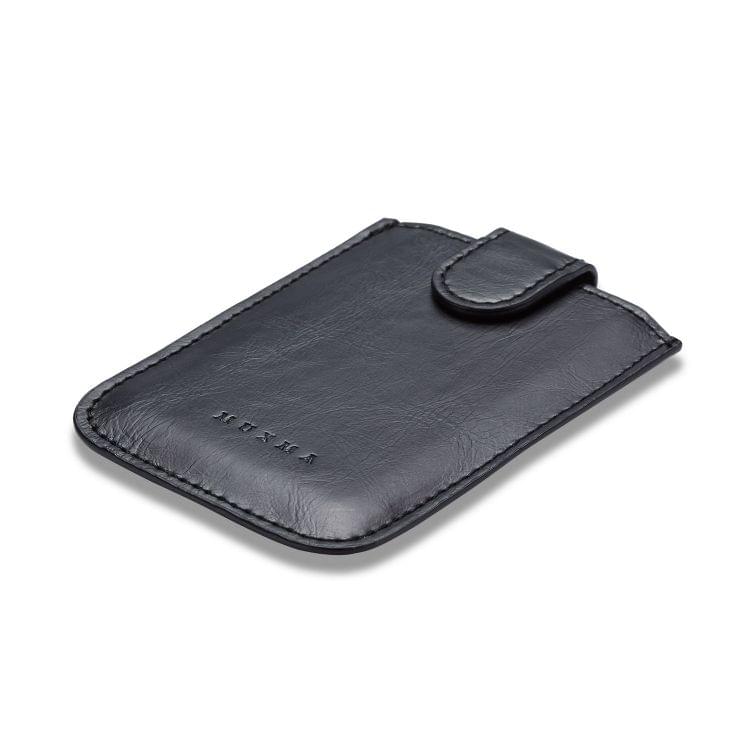 MUXMA RFID Blocking Leather Pocket Card 5 Card Pack Mobile Shell 3M Plastic Credit Card Set (Black)
