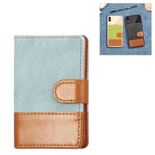 Mobile Phone Universal Denim Stitching Card Slot & Wallet & Holder & Photo Frame (Sky Blue)