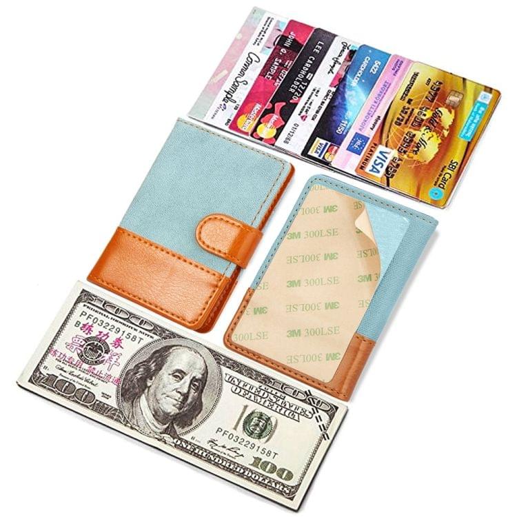 Mobile Phone Universal Denim Stitching Card Slot & Wallet & Holder & Photo Frame (Sky Blue)