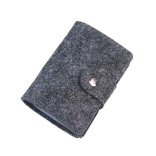 3 PCS Vintage Wool Felt 24 Multi-card Card Package Bus Bank Card Bag(Dark Grey)