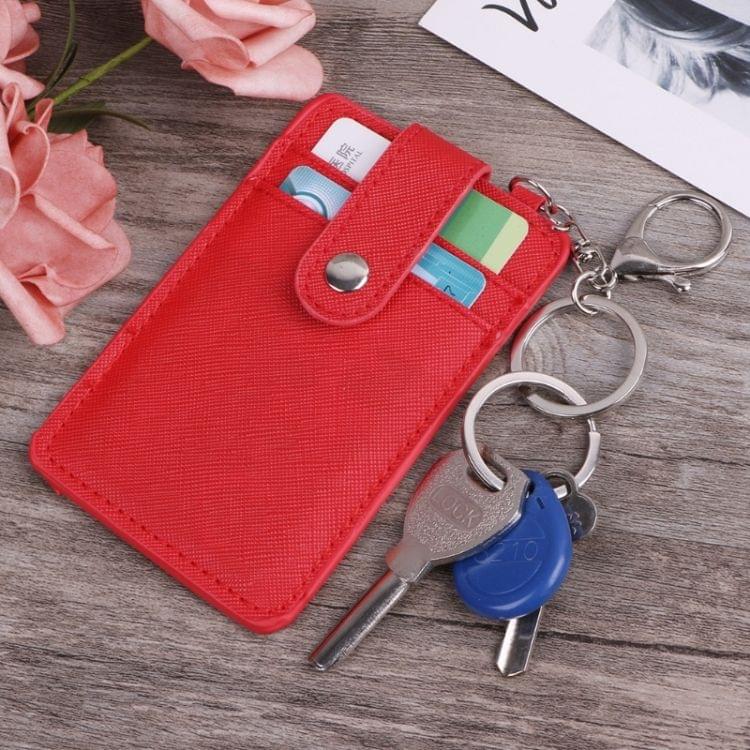 Mini Women Card Holder Portable ID Card Holder Bus Cards Cover with Keychain(Gray)