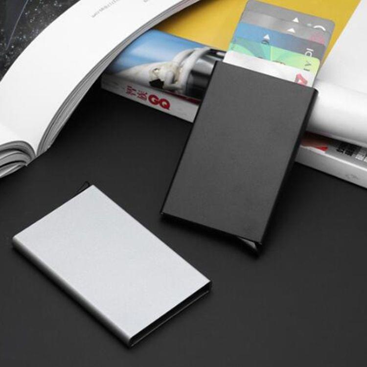 Automatic Silde Card Holder Men Business RFID Blocking Wallet Credit Card Protector Case(Gold)