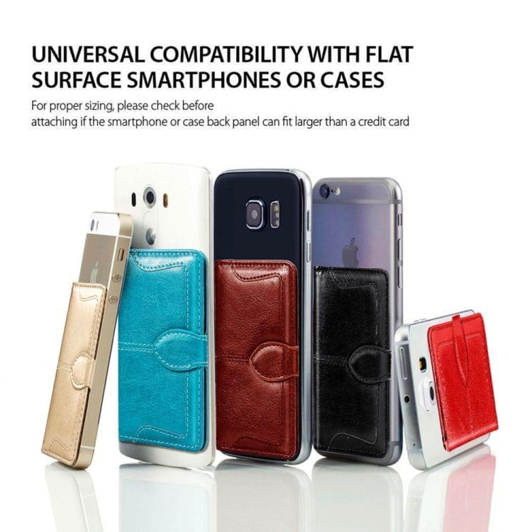 Mobile Phone Universal With Retro Pure Color Card Slot & Wallet & Holder & Photo Frame (Red)