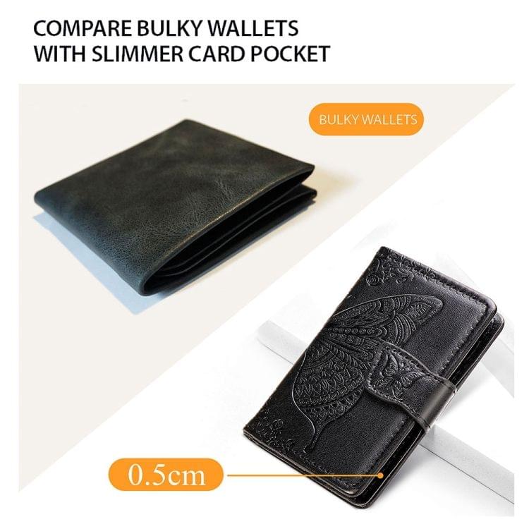 Mobile Phone Universal Embossed Butterfly Card Slot & Wallet & Holder & Photo Frame (Purple)