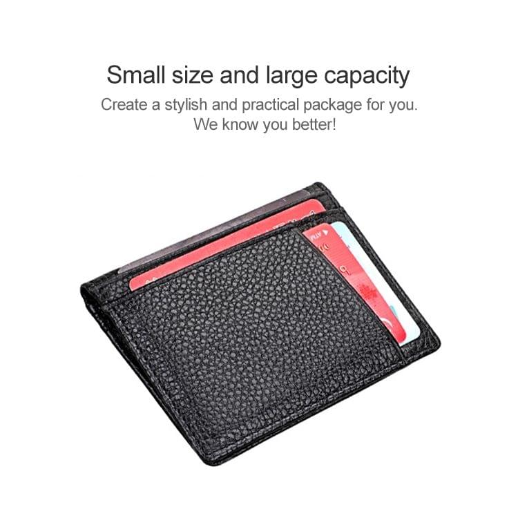KB173 Ultrathin Litchi Texture Leather Card Holder Certificate Bag (Black)