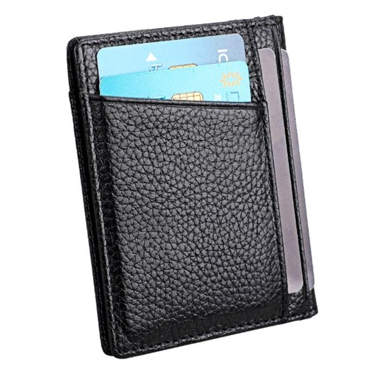 KB173 Ultrathin Litchi Texture Leather Card Holder Certificate Bag (Black)