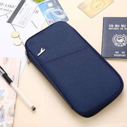 Multi-function Passport Travel Wallet Certificates Ticket Case with Card Slots & Wallet (Dark Blue)