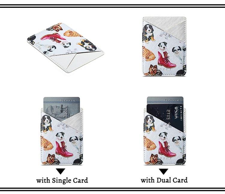 MUXMA  Puppy  Leather Pocket Card Mini Mobile Phone Case 3M Plastic Credit Card Mobile Phone Back Stickers Card Sets (White)