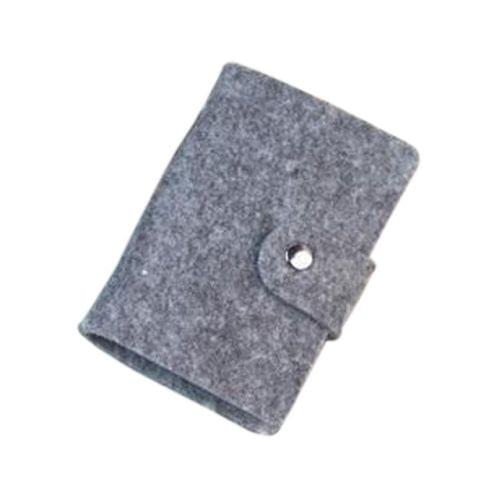 3 PCS Vintage Wool Felt 24 Multi-card Card Package Bus Bank Card Bag(Light Grey)