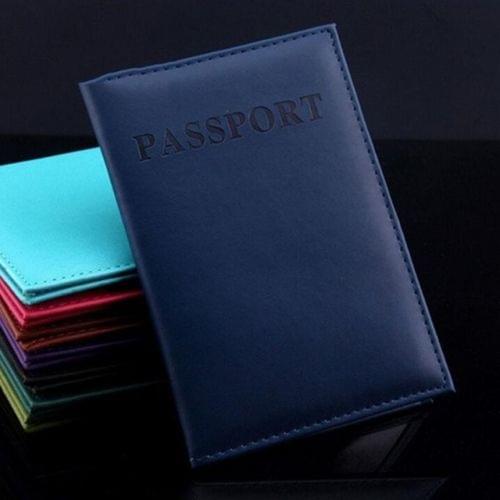 Artificial Leather Travel Passport Cover(deep blue)