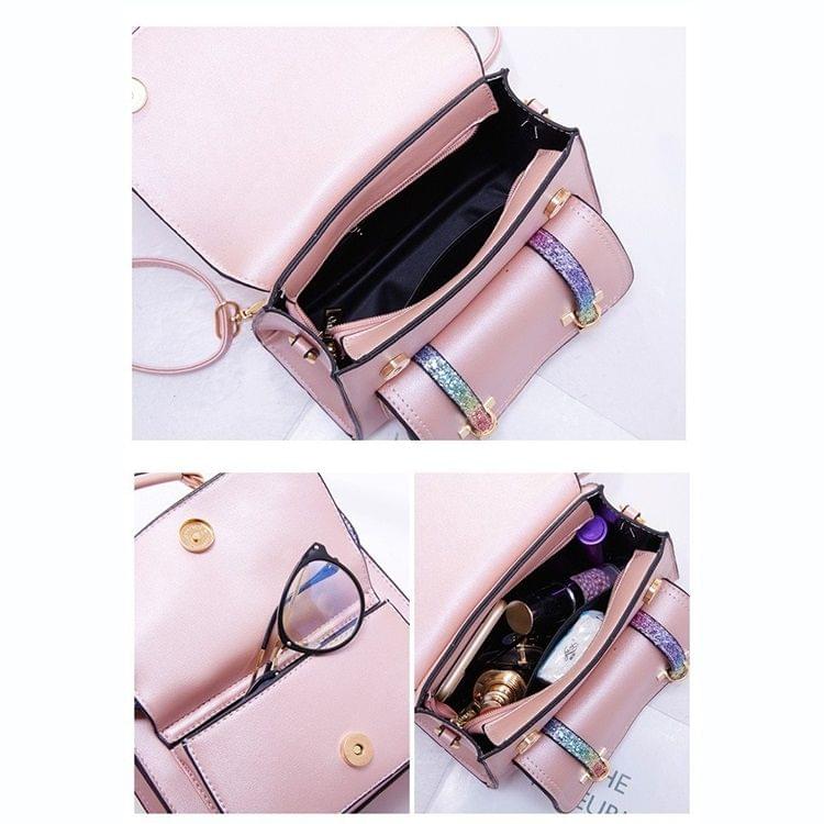 Sequin Multifunction Casual Single & Double Shoulders Bag Ladies Handbag Messenger Bag (Black)