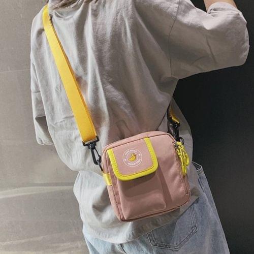 Ducks Pattern Color Matching Nylon Single Shoulder Bag Ladies Handbag Messenger Bag (Pink)