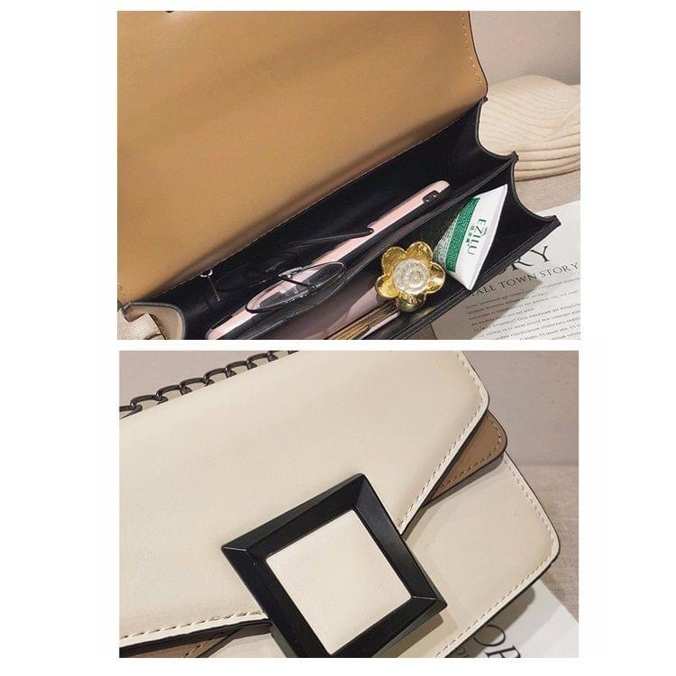 Color Matching Small Square Bag Handbag Single Shoulder Bag Messenger Bag (Yellow)