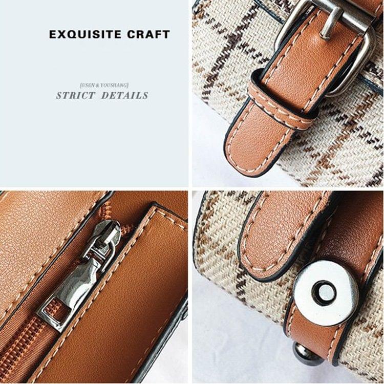 Fashion Retro Plaid Pattern Casual Handbag Single Shoulder Bag (Red)