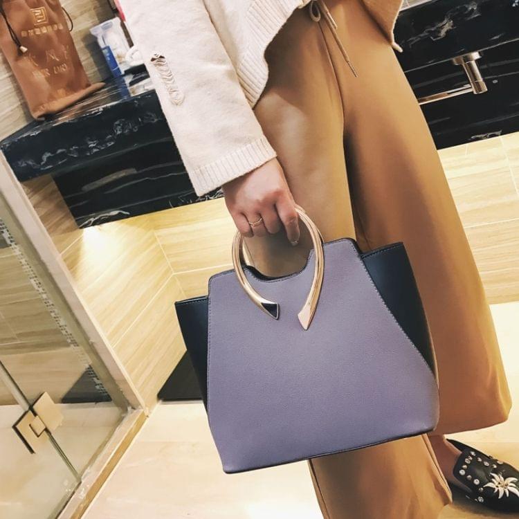 Matte PU Leather Single Shoulder Bag Ladies Handbag Messenger Bag (Grey)
