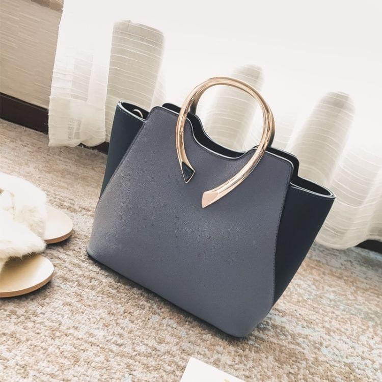 Matte PU Leather Single Shoulder Bag Ladies Handbag Messenger Bag (Grey)
