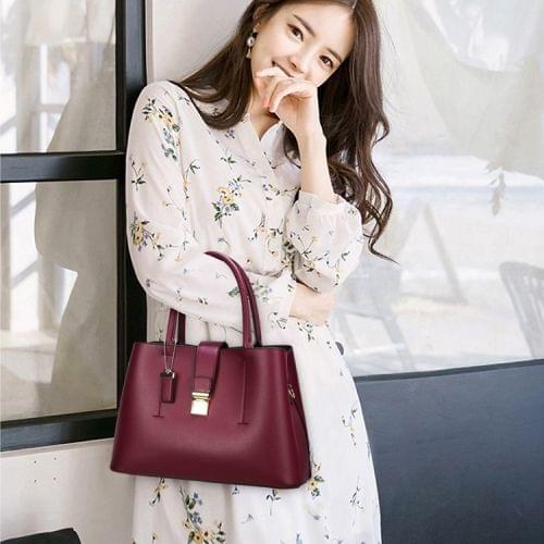 PU Leather Casual Metal Buckle Shoulder Bag Messenger Bag Ladies Handbag