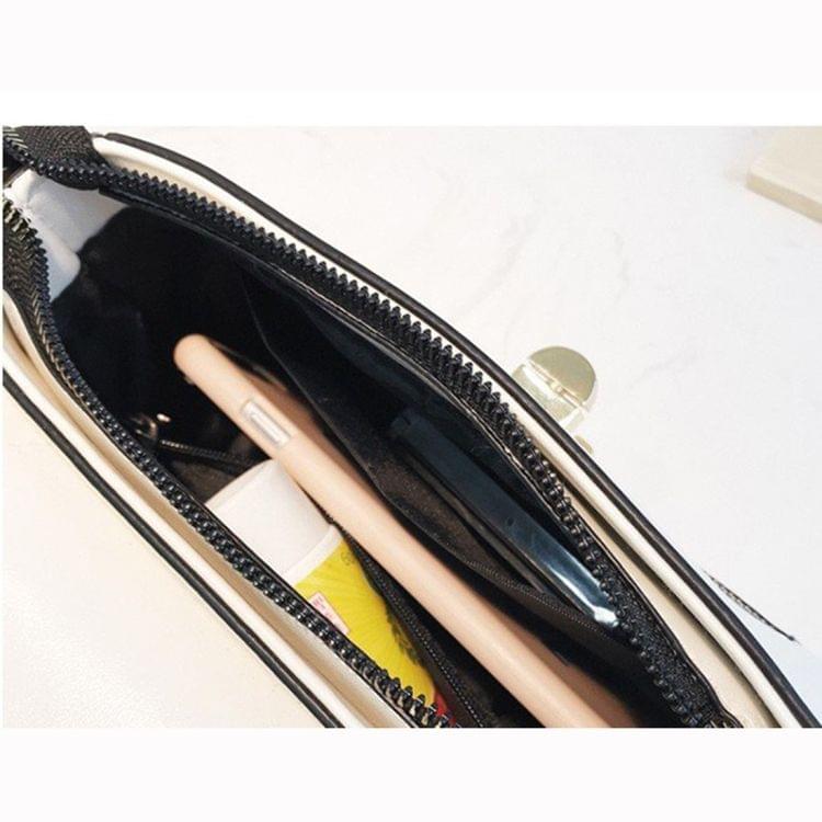 Rotary Lock Casual PU Shoulder Bag Ladies Handbag Messenger Bag (Black)