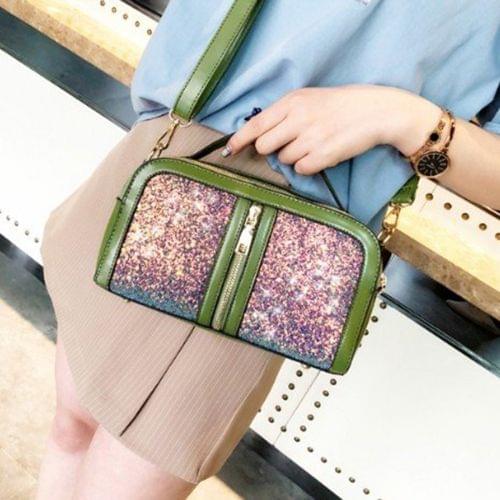 Sequin Casual Shoulder Bag Ladies Handbag Messenger Bag (Green)