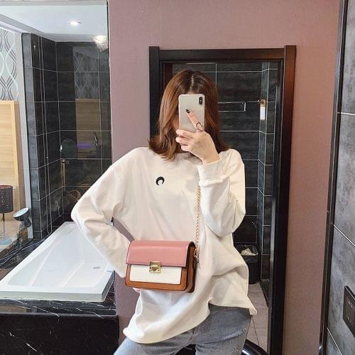Lock Buckle Color Matching Single Shoulder Bag Small Square Bag Ladies Messenger Bag Handbag (Pink)