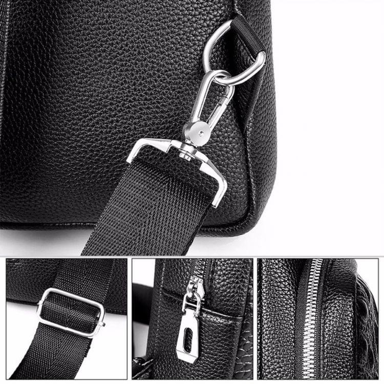 Crocodile Texture PU Leather Single Shoulder Bag Men Chest Bag Handbag (Brown)