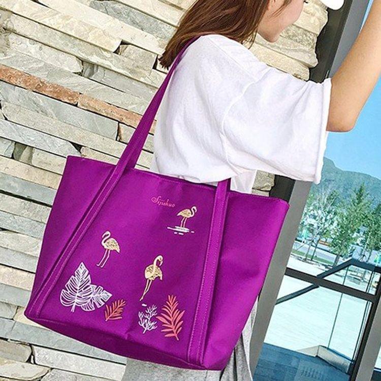 Leisure Fashion Oxford Cloth Shoulder Bag Handbag (Rose Red)