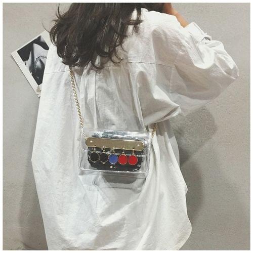Plastics Shoulder Bag Sequins Messenger Bag Ladies Handbag Chain Bag (Silver)