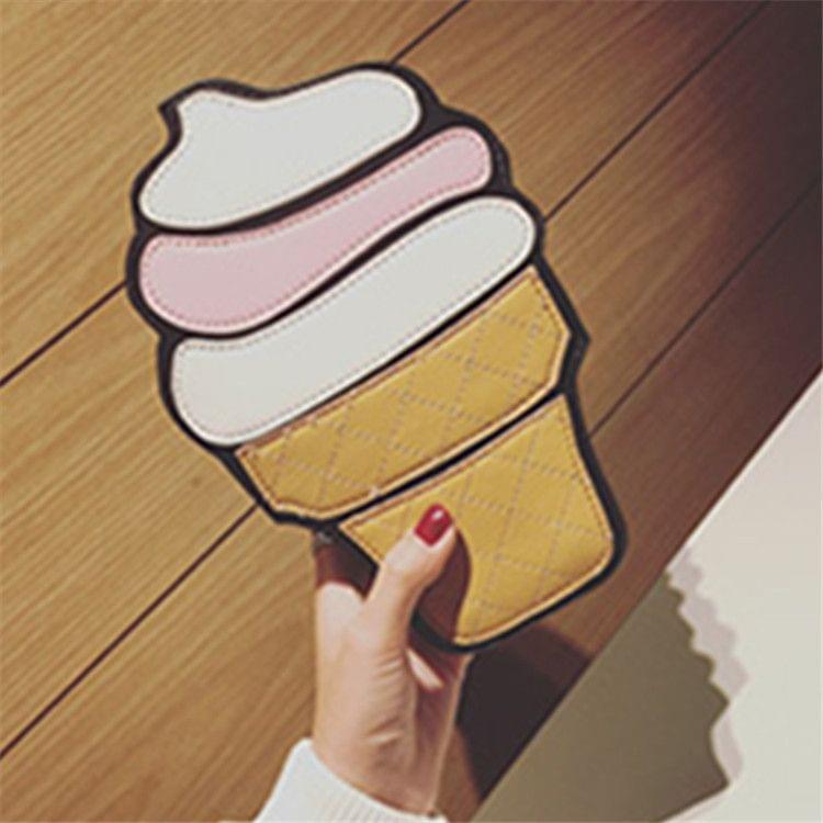 Creative Style Woman Hamburger Ice Cream Cupcake PU Chains bags Cute Cartoon Hamburger Popcorn Fries 3D Messenger Bags(Hamburger)