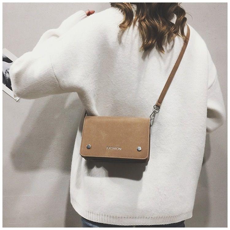 Square Bag PU Leather Shoulder Bag Ladies Handbag Messenger Bag (Khaki)