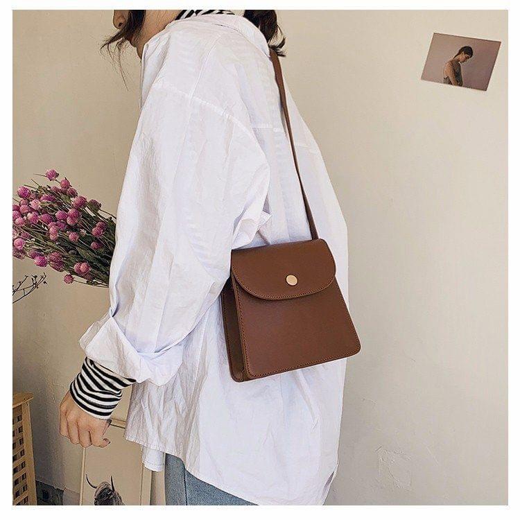 Casual Small Square Bag Single Shoulder Bag Ladies Handbag Messenger Bag (Brown)