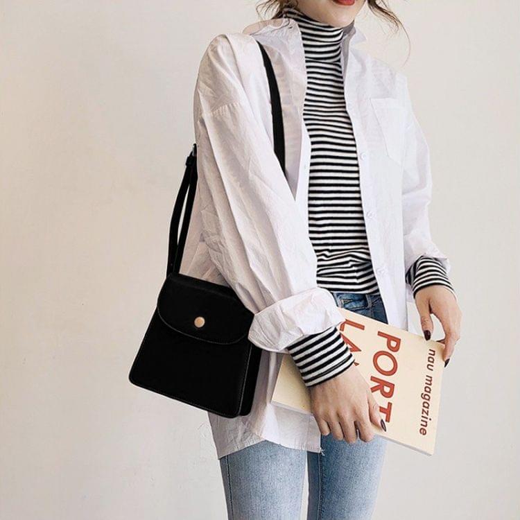 Casual Small Square Bag Single Shoulder Bag Ladies Handbag Messenger Bag (Black)
