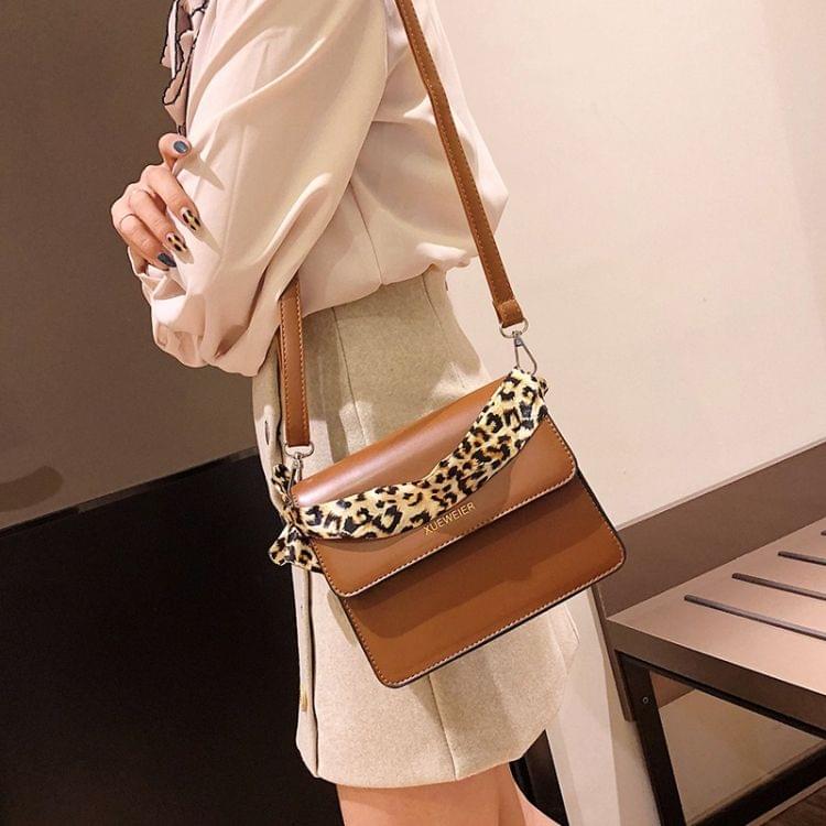 Fashion Shoulder Bag Ladies Messenger Bag Handbag Leopard Print Shoulder Strap (Brown)