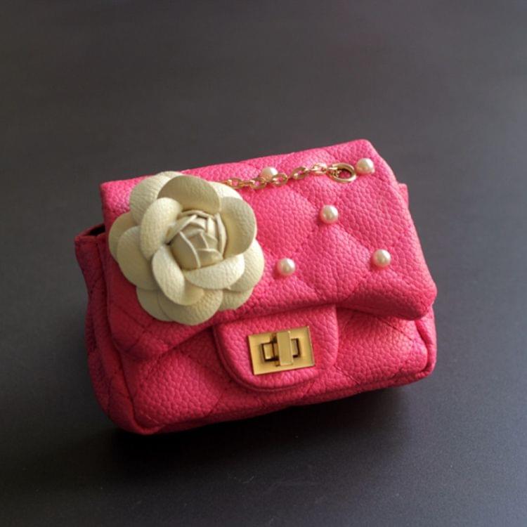 Flower Rivet Glitter Metal Chain Kid Shoulder Bag(Blue)