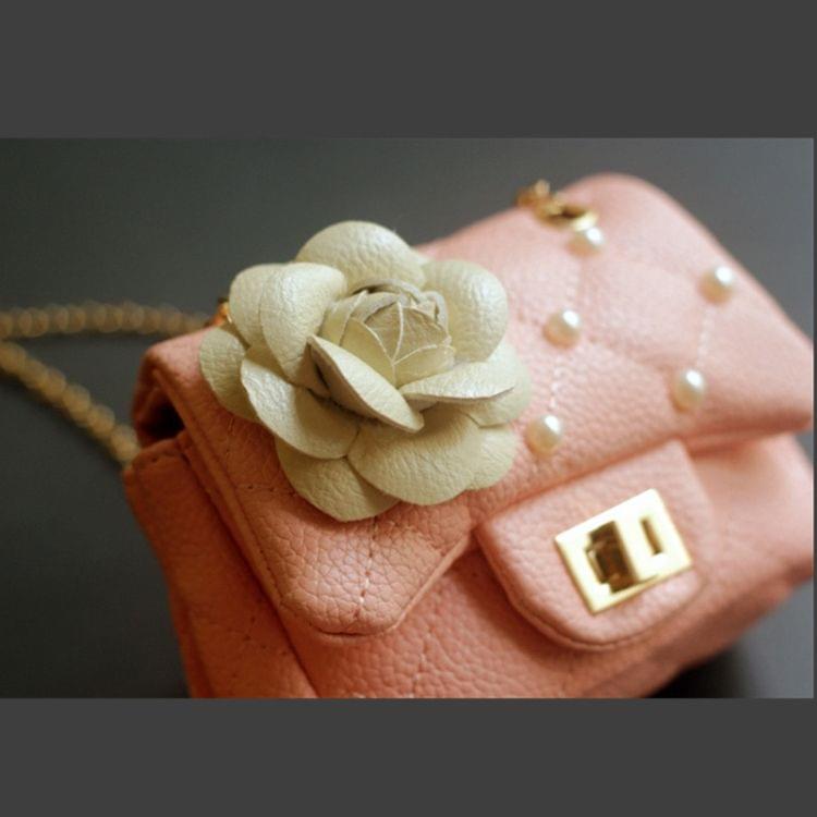 Flower Rivet Glitter Metal Chain Kid Shoulder Bag(Blue)