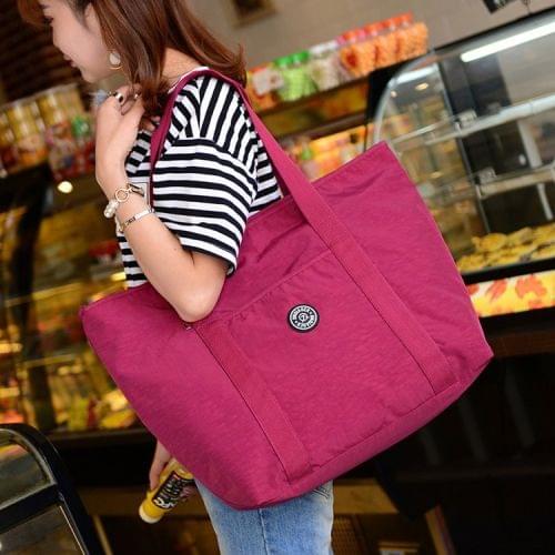 Leisure Fashion Nylon Waterproof Shoulder Bag(Magenta)