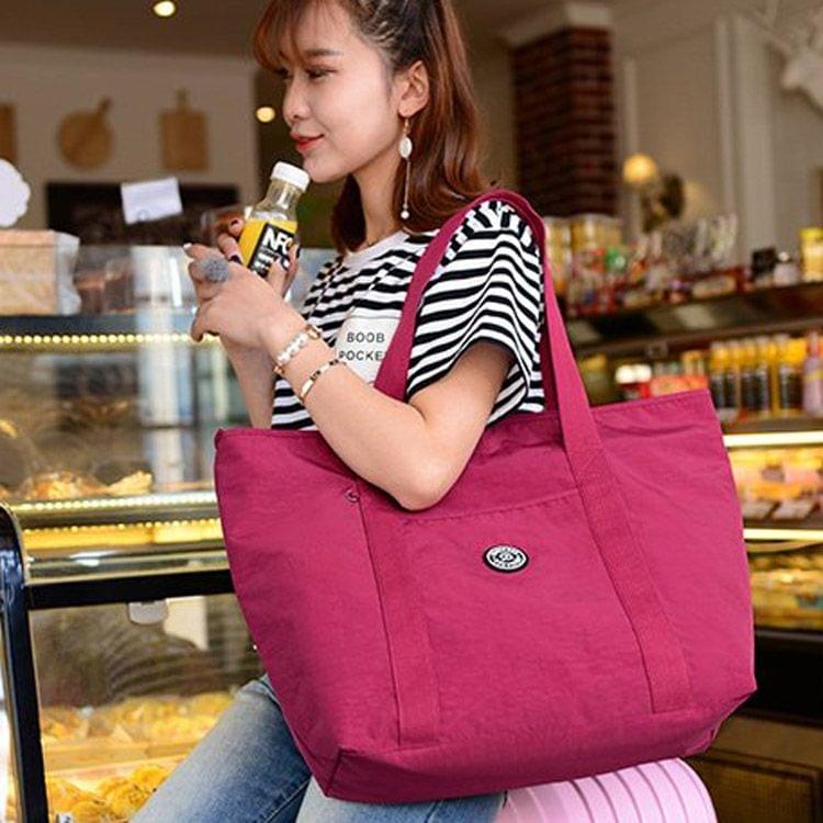Leisure Fashion Nylon Waterproof Shoulder Bag(Magenta)