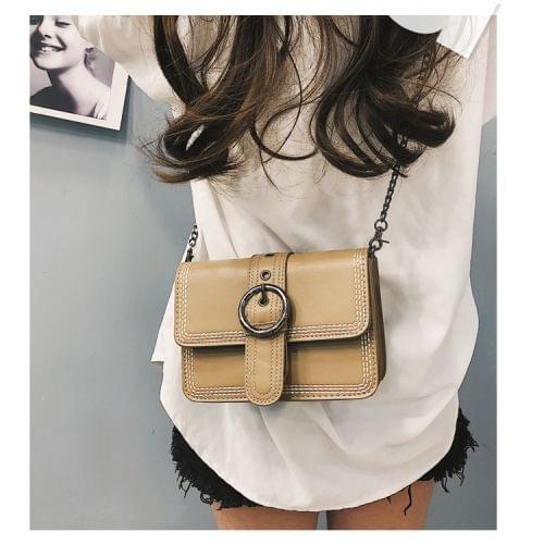 Retro PU Leather Small Square Ladies Messenger Bag Shoulder Bag (Khaki)