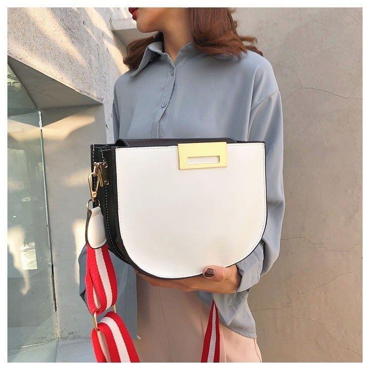 Multifunctional PU Leather Shoulder Crossbody Bag Women Handbag (White)