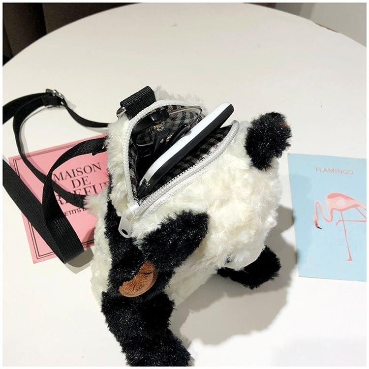 Panda Shape Leisure Fashion Cute Plush Slant Shoulder Bag