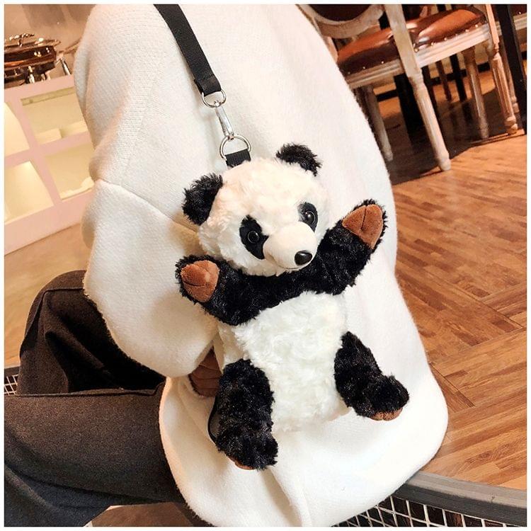 Panda Shape Leisure Fashion Cute Plush Slant Shoulder Bag