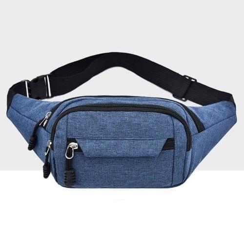 Pure Color Multi-function Pockets Waterproof Chest Bag Waist Crossbody Sports Bag (Blue)