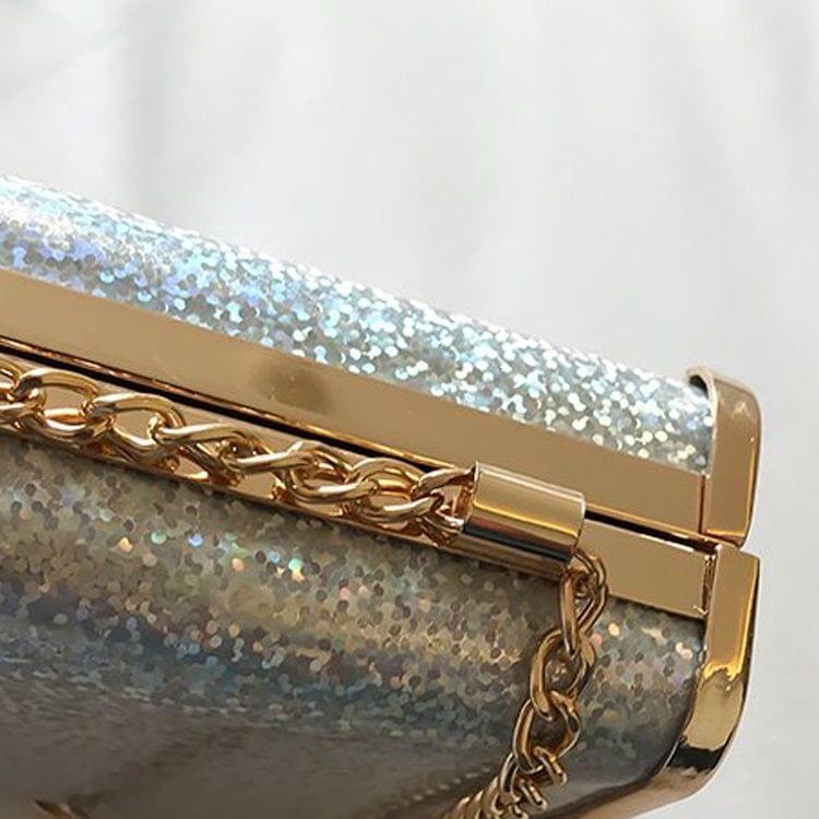 Metal Texture Small Bag PU Leather Single Shoulder Bag Cellphone Bag Messenger Bag (Blue)